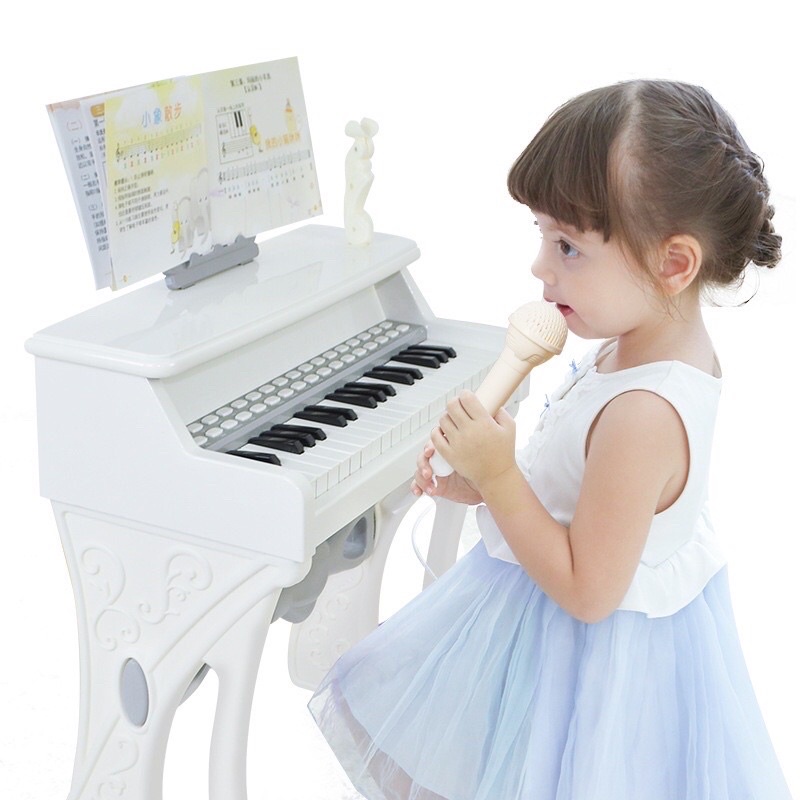 Đồ chơi đàn piano cho bé kèm ghế, mic, kết nối MP3, sạc, thu âm…