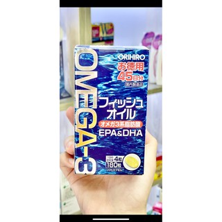 [Võ Hộp Giấy Dựng ] Dầu Cá Omega3 Orihiro 180v