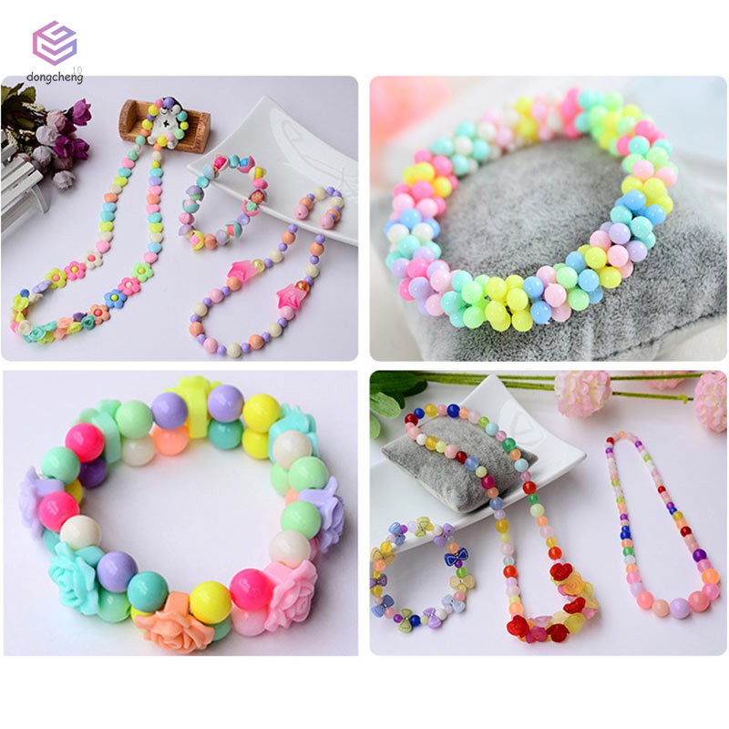 Bộ Hạt Xỏ Lỗ Nhiều Màu Cho Bé Làm Vòng Đeo Tay