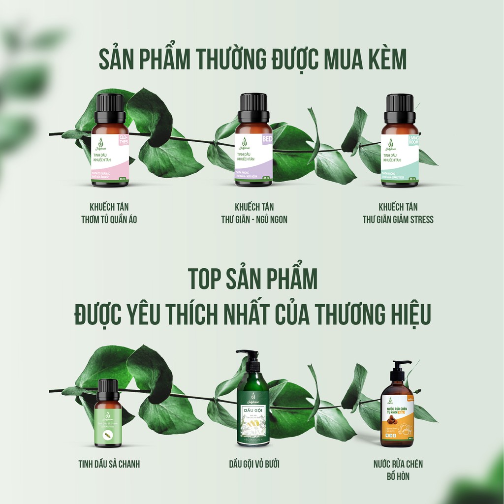 [MỚI] Bộ Khuếch tán hương thơm nhà Bếp khử mùi hôi chiết xuất từ tinh dầu chanh, bạc hà, bạch đàn chanh 5ml JULYHOUSE