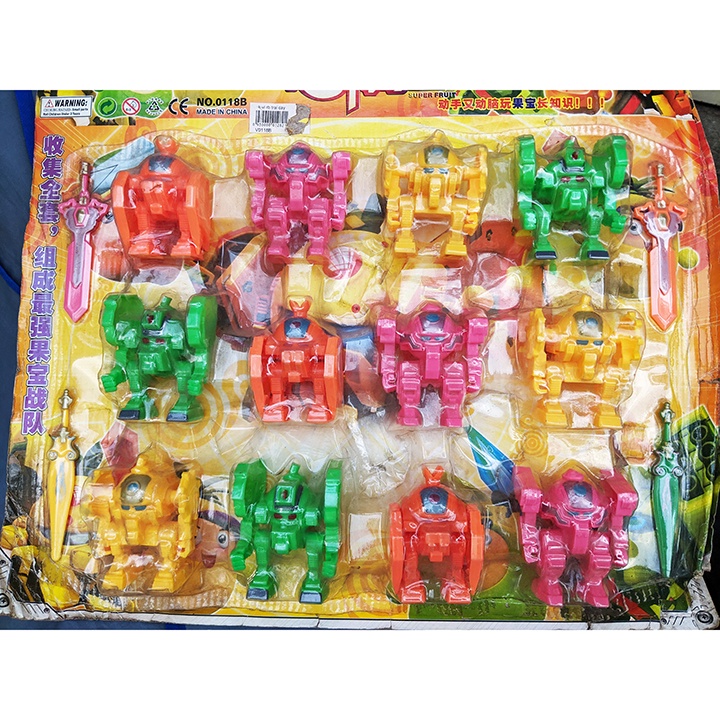 Bộ đồ chơi cho bé : 4 rô bô trái cây size nhỏ, không phụ kiện. V0118LEX4