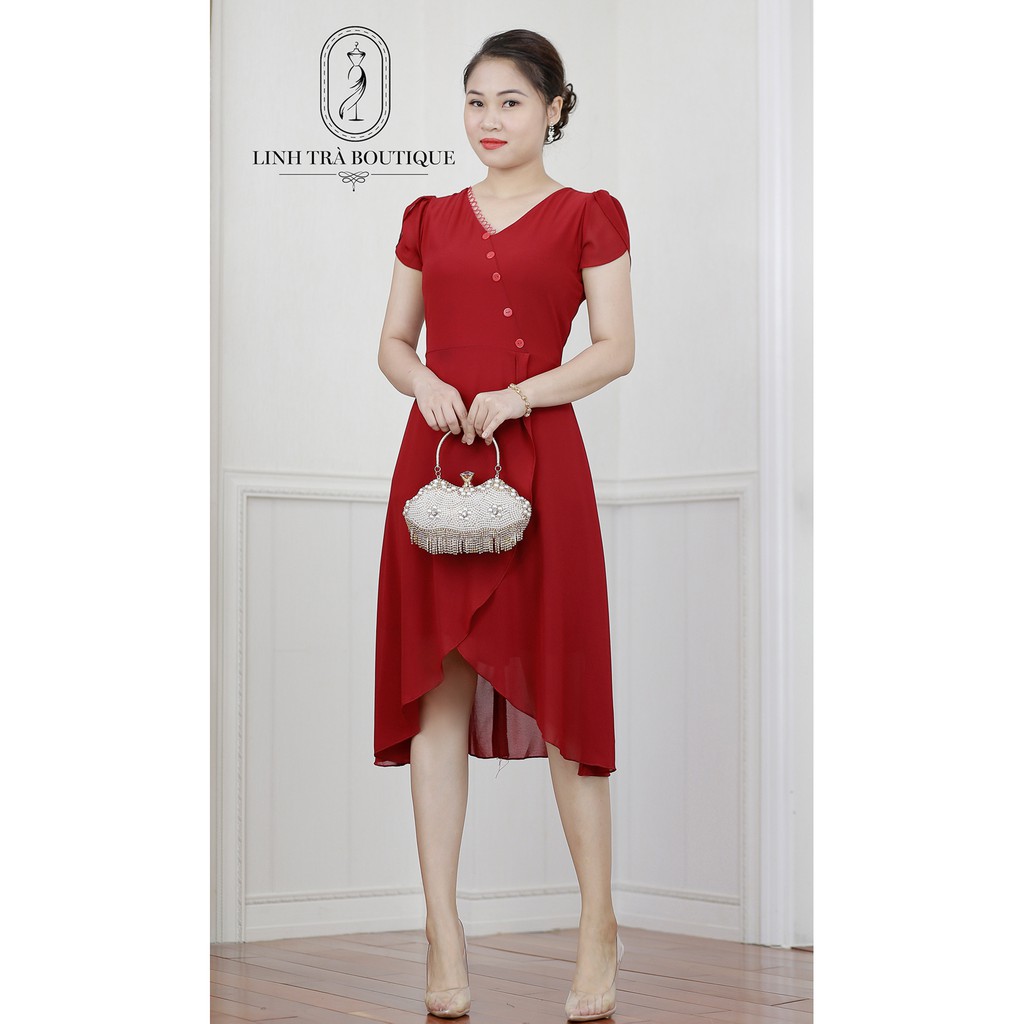 Váy đầm trung niên cao cấp [LINH TRÀ] đầm voan tơ 2 lớp thoáng mát trung tuổi cho mẹ - mã TM 60 | BigBuy360 - bigbuy360.vn