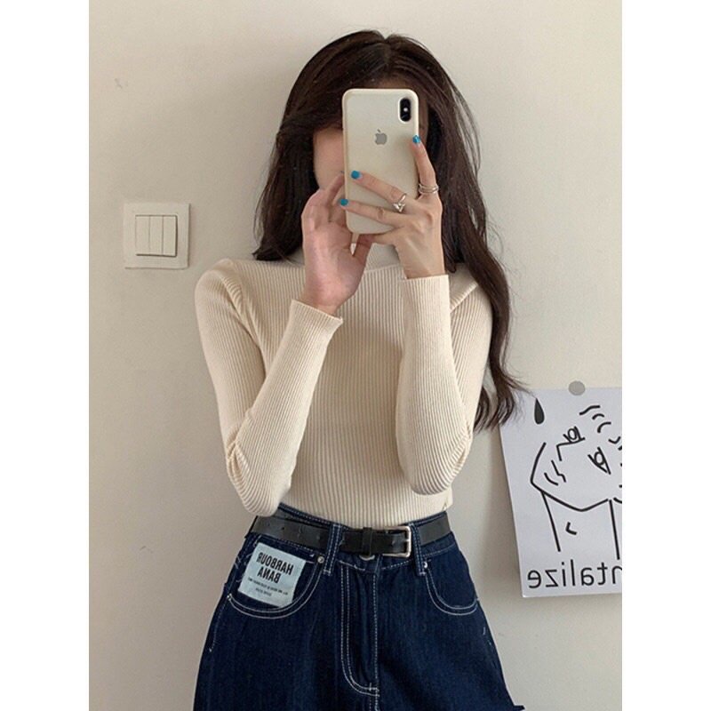 Áo len mỏng ôm body cổ tròn 3 phân LYRA, mongtoghi nữ basic cổ tròn trơn trẻ trung,xinh xắn, dễ phối đồ-VSYAL0002 | BigBuy360 - bigbuy360.vn