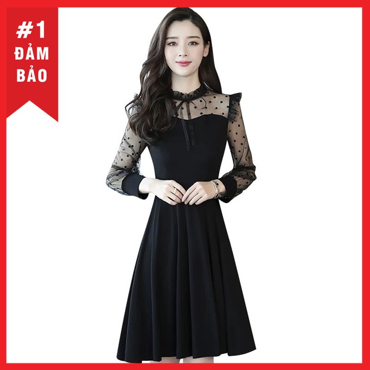 Đầm phối bi thiết kế độc quyền tiểu thư xinh xắn đủ size 30 đến 72kg - H2 | BigBuy360 - bigbuy360.vn