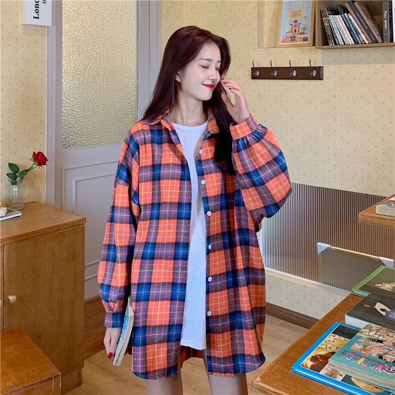 Áo Khoác Sơ Mi Flannel KẺ CARO Dài Tay From Rộng Nhiều Màu