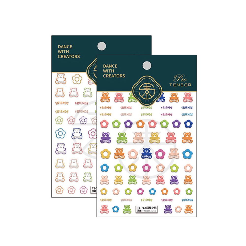 [Hàng mới về] Nhãn Dán Trang Trí Móng Tay Siêu Mỏng Họa Tiết Hoa / Gấu Dễ Thương Diy