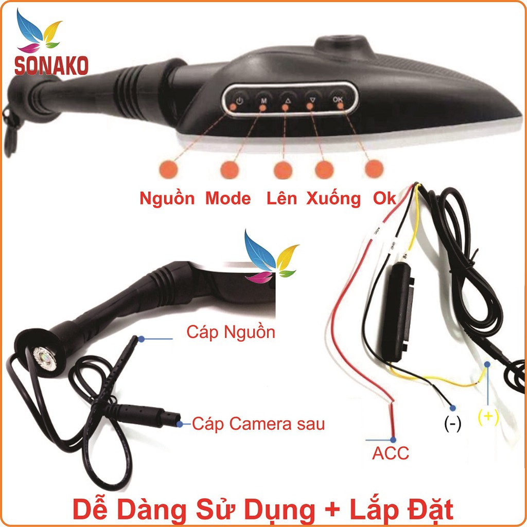 Camera Hành Trình Gương Xe Máy, Camera Hành Trình Gương Chiếu Hậu Xe Máy - Sonako | BigBuy360 - bigbuy360.vn