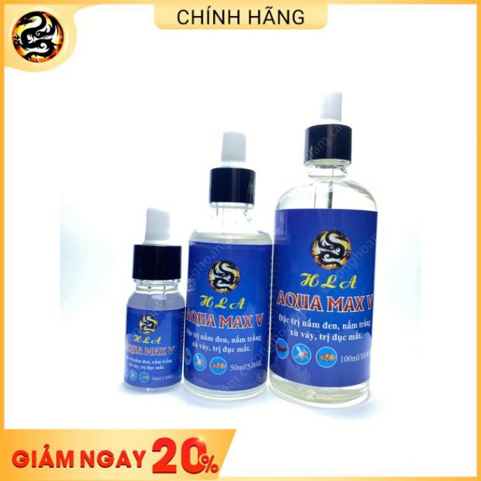 Thuốc Trị Bênh Cá Cảnh Aqua Max 5 Điều Trị Nấm Đen, Nấm Trắng, Xù Vảy, Xuất Huyết Vảy, Đục Mắt | Hoàng La