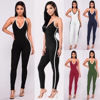 Jumpsuit Thể Thao Thiết Kế Ôm Sát Tôn Dáng Gợi Cảm