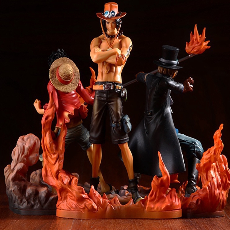 Bộ 3 Mô Hình Nhân Vật Luffy Ace Sabo Trong Phim Hoạt Hình One Piece Độc Đáo