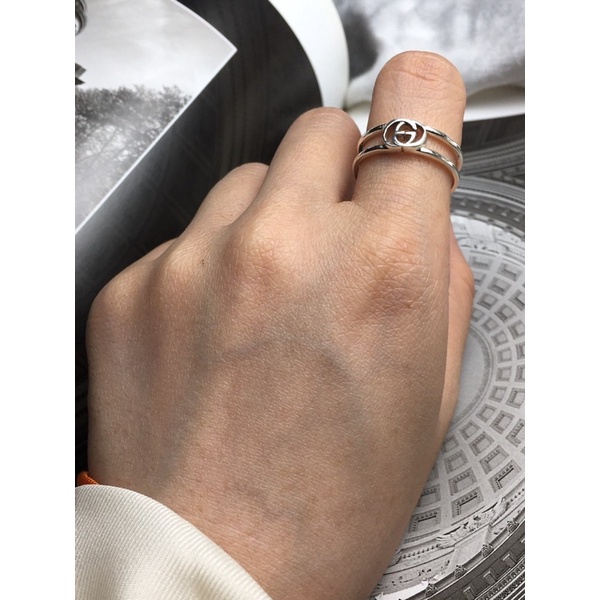 Nhẫn Gucci vintage silver auth