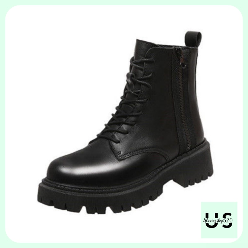 Boot đen buộc dây kéo khoá Ulzzangshop520