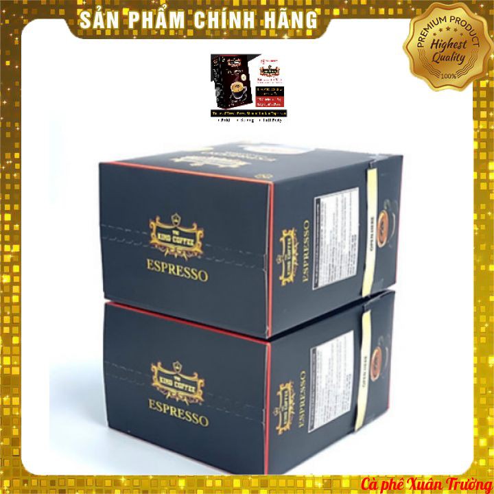 Mua 2 Cafe Đen Hòa Tan KING COFFEE ESPRESSO (hộp 100 stick x 2.5g) tặng 1 hộp cà phê đen hòa tan King Espresso 37,5g