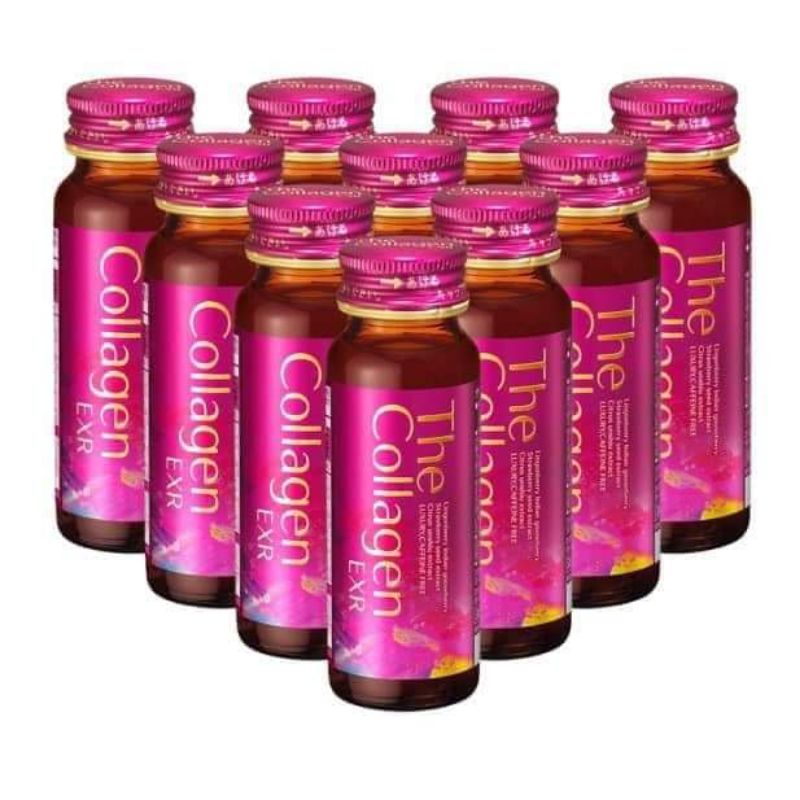 The Collagen Shiseido EXR - Hộp 10 chai 50ml, Nước uống đẹp da Collagen Nhật Bản.