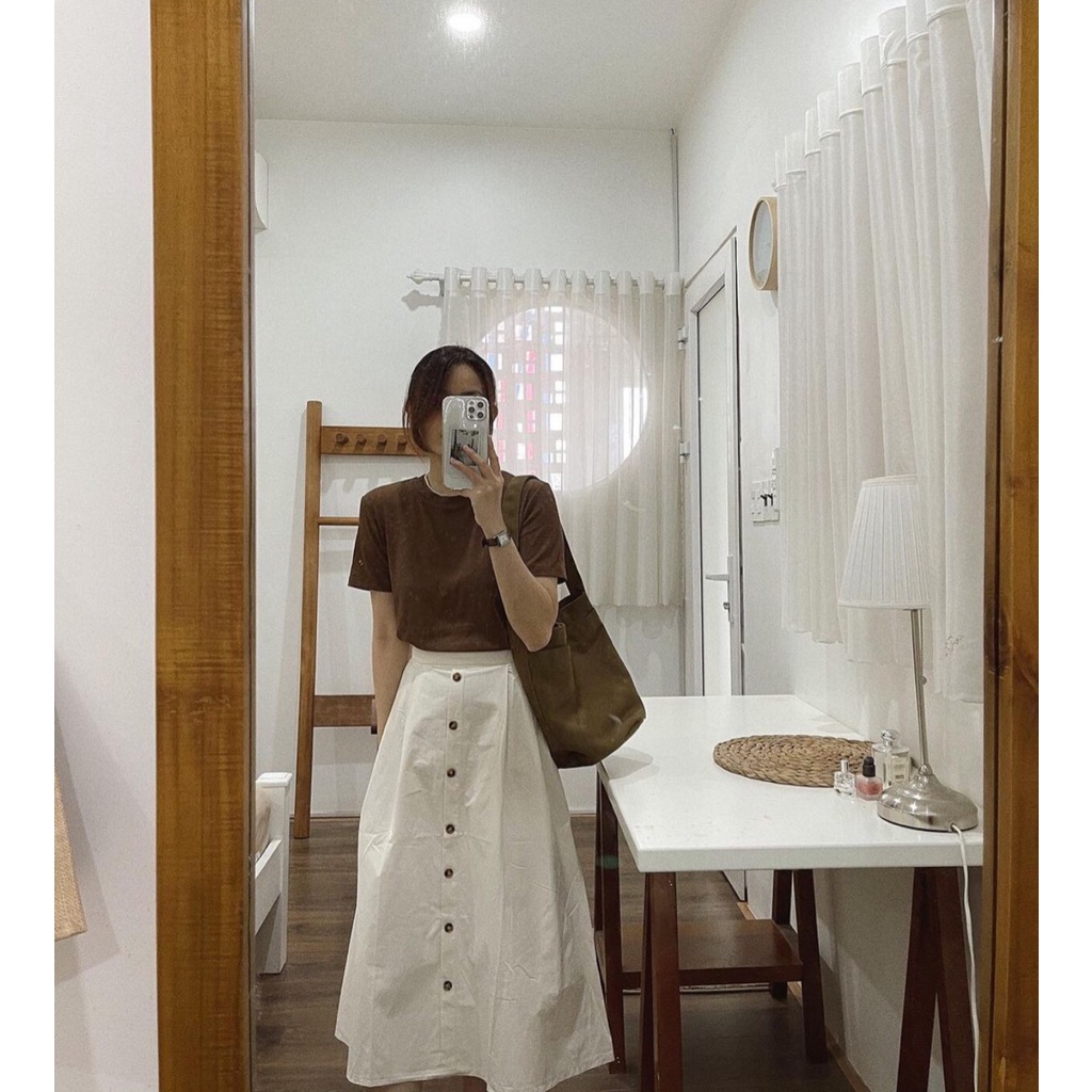 [ATN04-DN] Áo Thun Trơn Cổ Tròn Dáng Basic, Thun Nữ Cộc Tay Co Dãn 29August | BigBuy360 - bigbuy360.vn