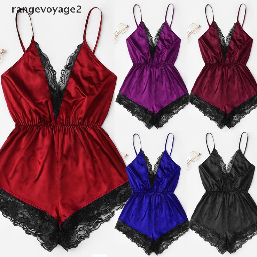[rangevoyage2] Sexy Sleepwear Women's Lingerie V-neck Lace Bodysuit Overalls Bodydoll Nightwear [new]