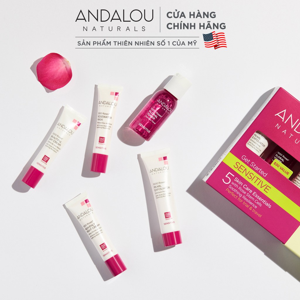 Bộ Sản Phẩm Chăm Sóc Da Nhạy Cảm Andalou Naturals Sensitive 1000 Roses get Started Kit | BigBuy360 - bigbuy360.vn