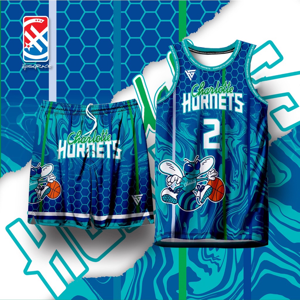 Bộ Đồ Bóng Rổ 3D Thời Trang Mùa Hè 2022 CHARLOTTE HORNETS x HG