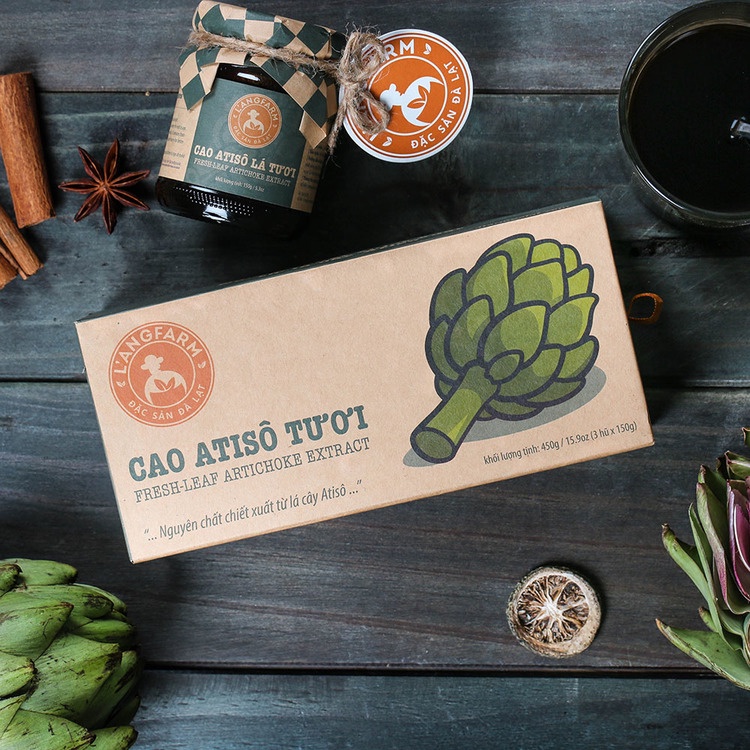 Cao atiso lá tươi, 450gr, hộp, LANGFARM, Đà Lạt