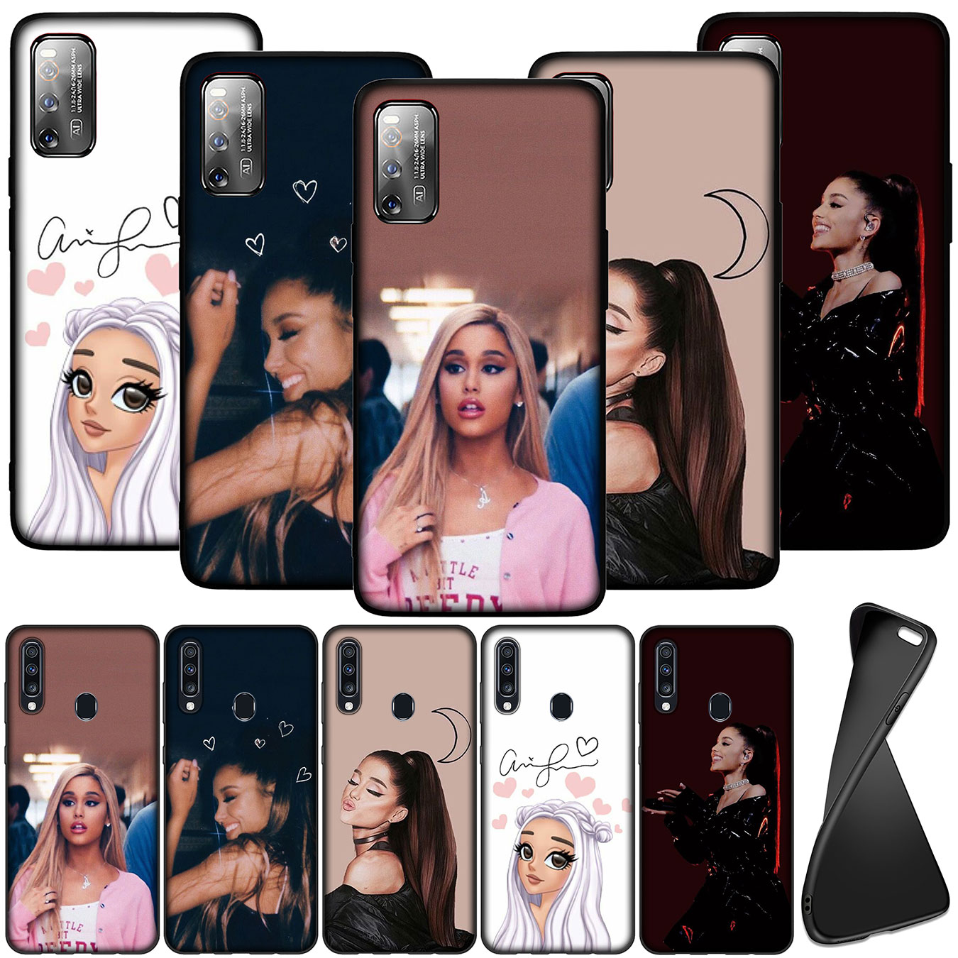 Ốp điện thoại silicon mềm họa tiết hình Ariana Grande cho Samsung Galaxy A9 A8 A7 A6 Plus J8 2018 + A21S A70 M20 A6+