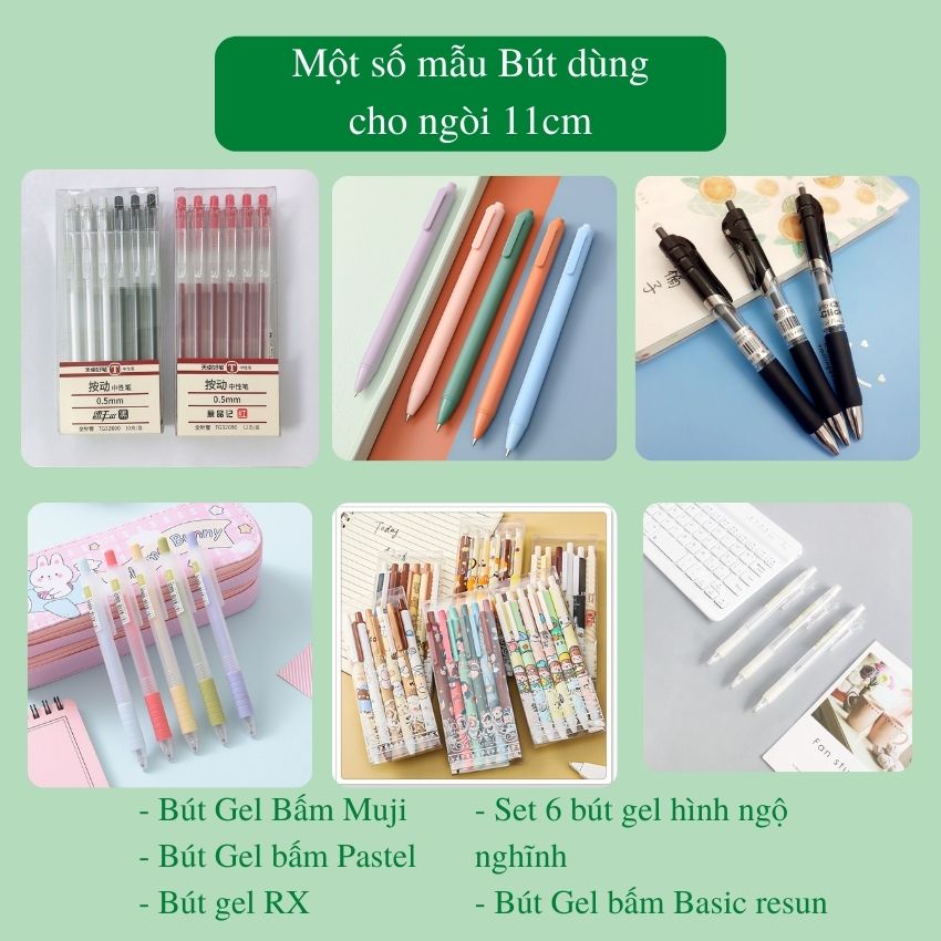 Ngòi gel ruột bút gel bấm DecorMe bullet 0.5mm dài 11cm cho viết gel bấm viết trơn