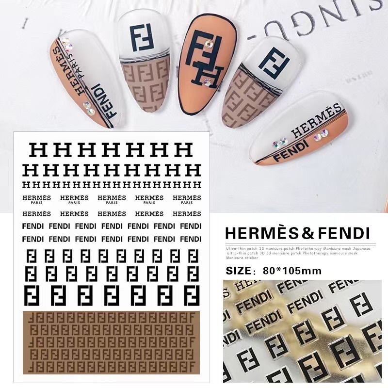 Sticker thương hiệu nail trang trí móng nhiều mã mới
