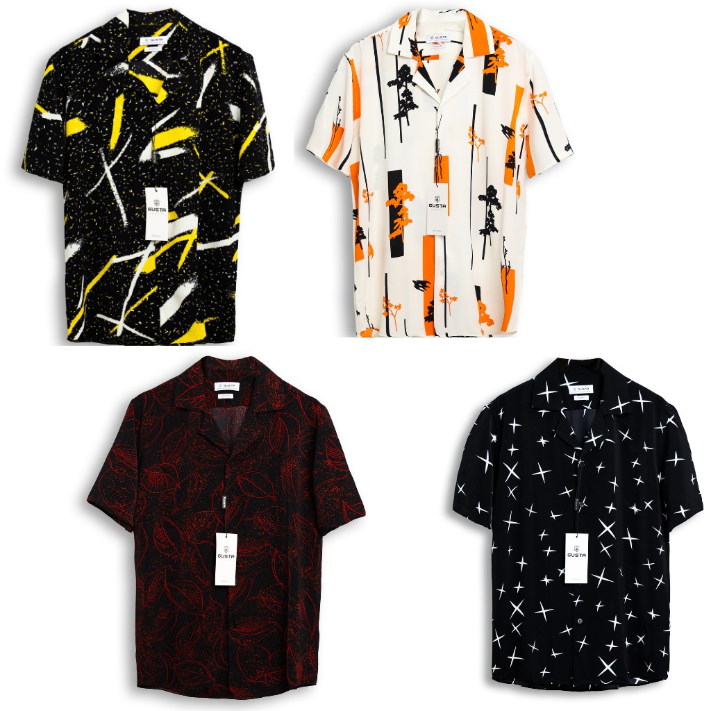 Áo Sơ Mi Nam Ngắn Tay Họa Tiết Cổ Vest Không Nhăn Chất Lụa Siêu Mát ,Áo Somi Nam Hàng Cao Cấp - SMGS01 - GUSTA | BigBuy360 - bigbuy360.vn