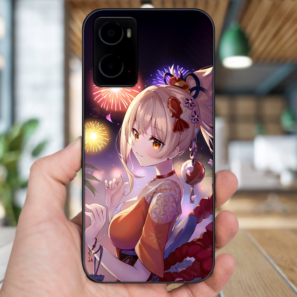 Ốp lưng Oppo A76 viền đen in hình Yoimiya Genshin Impact