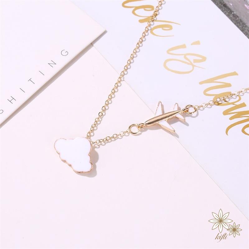 【kifli】Vòng cổ kim loại mặt dây hình đám mây dễ thương cho nữ