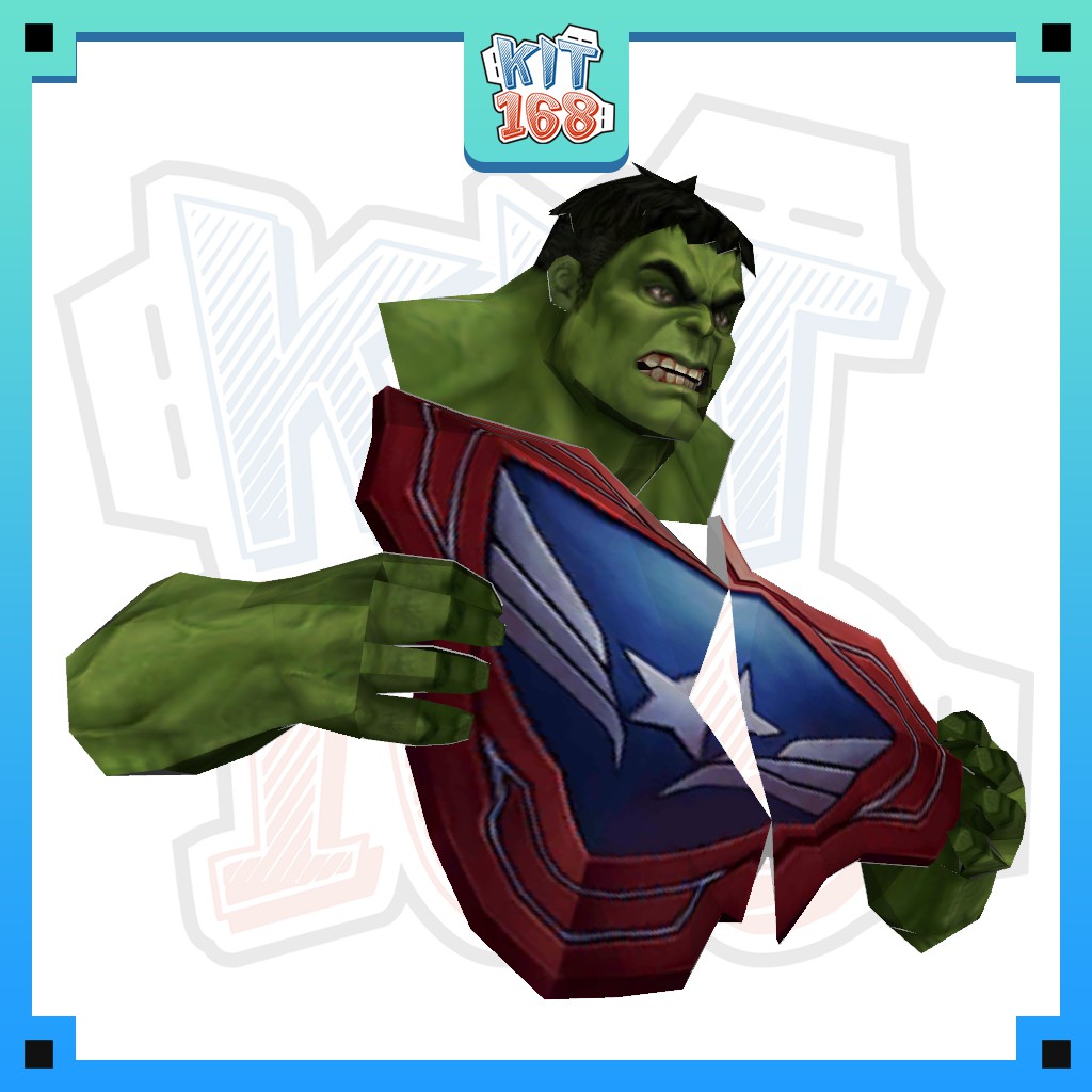 Mô hình giấy Anime Game Marvel Hulk treo tường ver 4