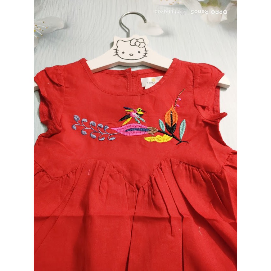 Váy thô mềm Sapodill dáng babydoll thêu chân váy cực xinh