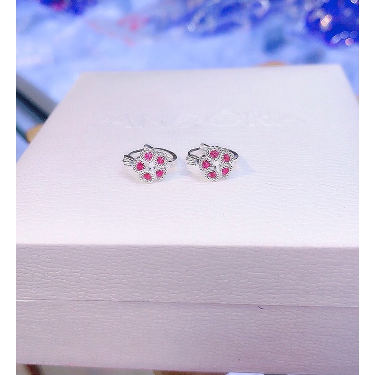 Bông tai cho bé chất liệu bạc ta bông tai hoa mai đính đá cho bé gái xinh xắn Minh Hằng Jewelry