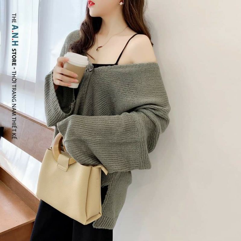 Áo khoác len dệt kim cardigan nữ 03