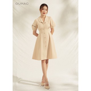 Đầm tay phồng cổ lật DA1143 GUMAC