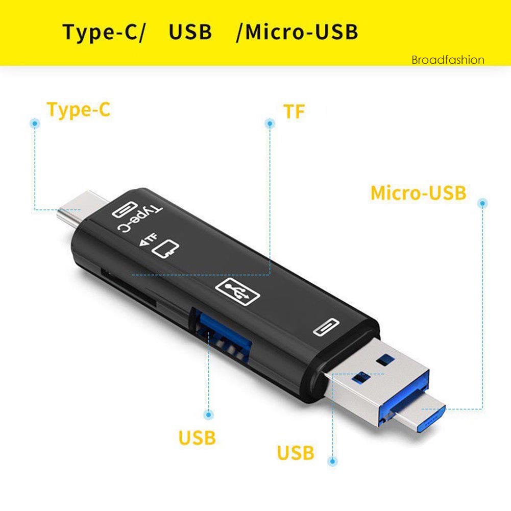 Đầu Đọc Thẻ Nhớ 5 Trong 1 Usb 3.0 Type C