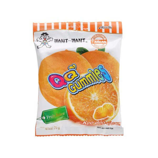 Kẹo Dẻo Want Want Cam Dâu Nho Việt Quất Gói 70G