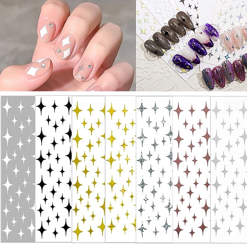 [Hàng mới về] Nhãn dán trang trí móng tay 3D hình ngôi sao lấp lánh