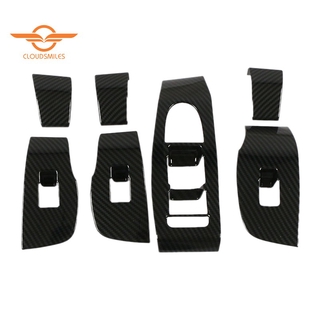 Set 7 khung carbon bảo vệ công tắc cửa xe hơi mazda 3 m3 axla cx30 2020