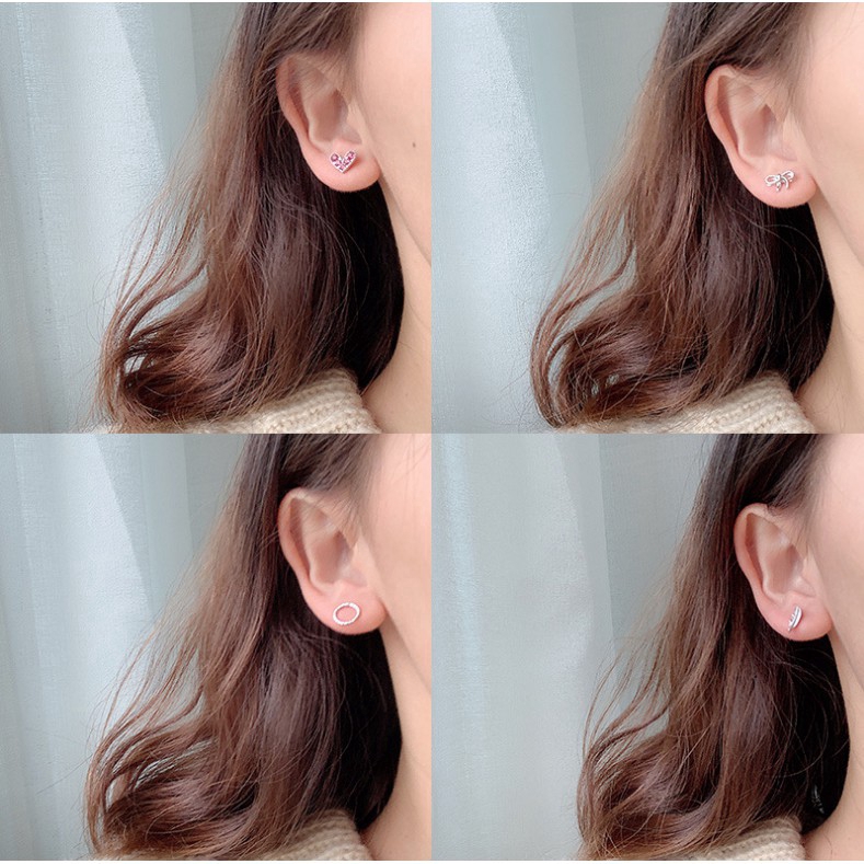 One week earrings combined with simple earrings