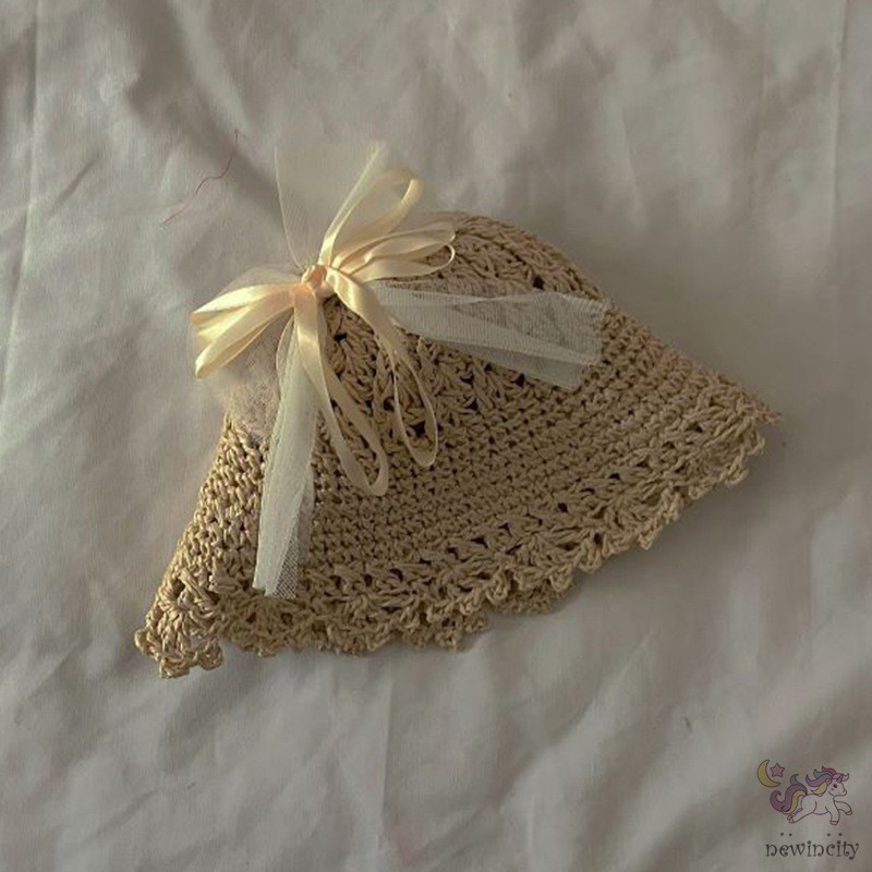 Mũ Rộng Vành Chống Nắng Thắt Nơ Xinh Xắn Cho Bé Gái