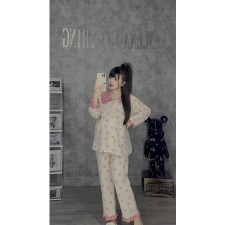 Bộ pijama mặc bầu và sau sinh, Bộ mặc nhà cho bà bầu và sau sinh áo dài quần dài