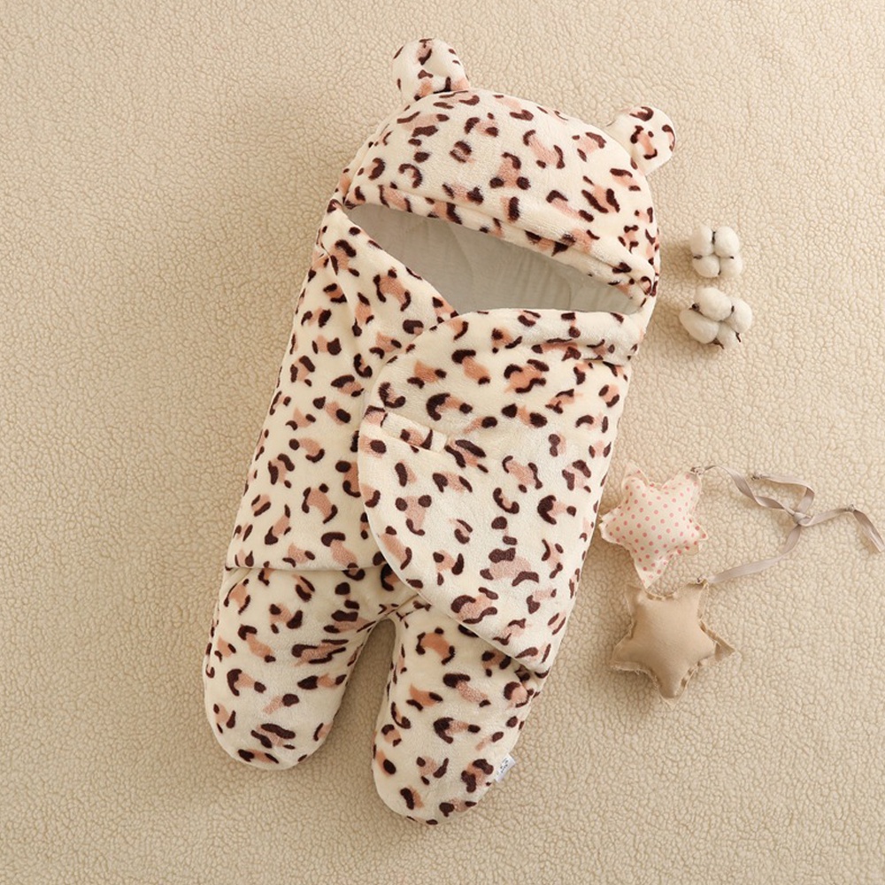 BEAR LEADER Túi Ngủ Vải Flannel Chống Sốc Thời Trang Thu Đông Cho Bé Sơ Sinh