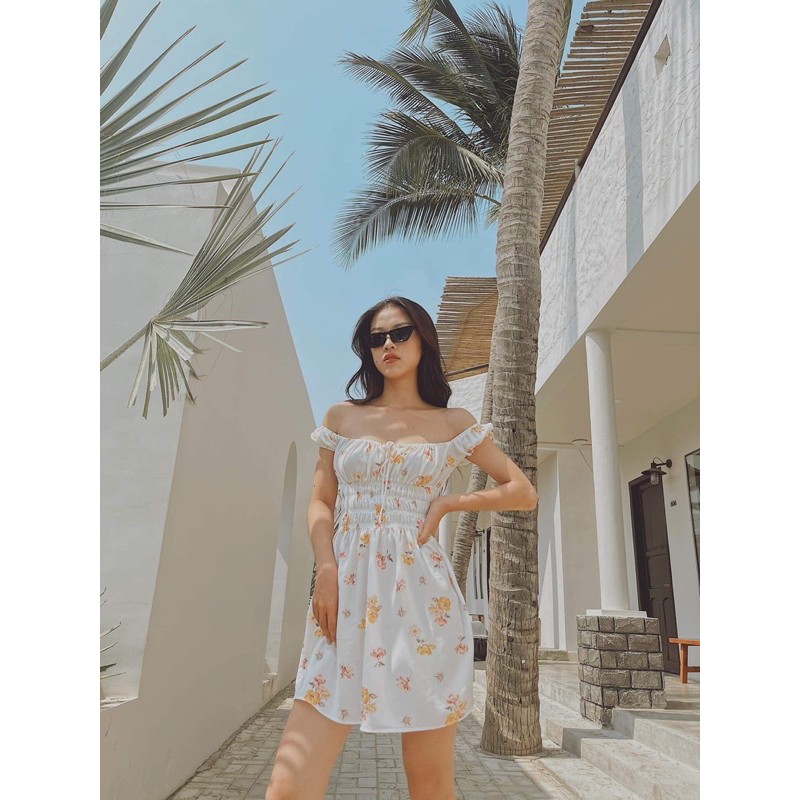 Đầm trễ vai nhúng eo | BigBuy360 - bigbuy360.vn