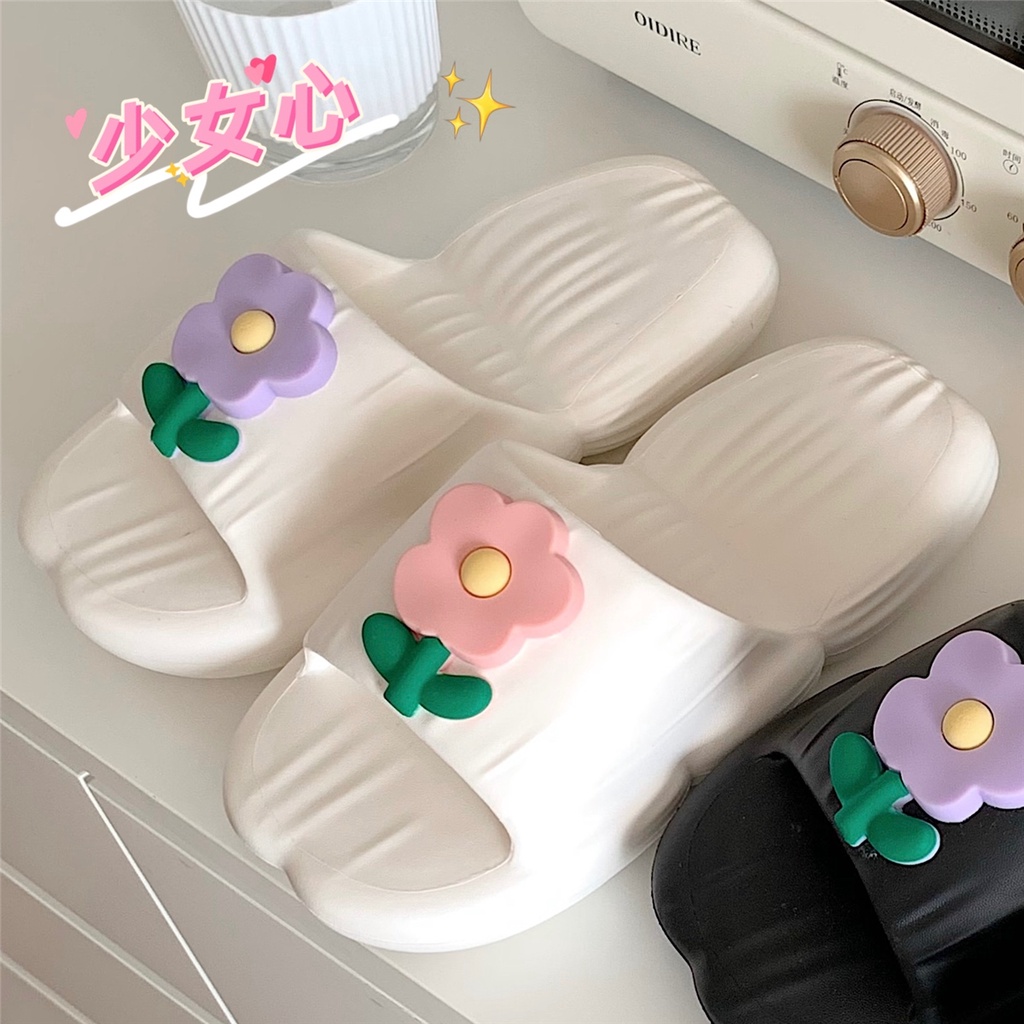 Dép Nhựa EVA Mềm Đính Hoa Thoải Mái Thời Trang Cho Nữ