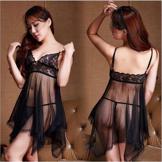 Set váy ngủ ren quyến rũ + quần lọt khe Sexy