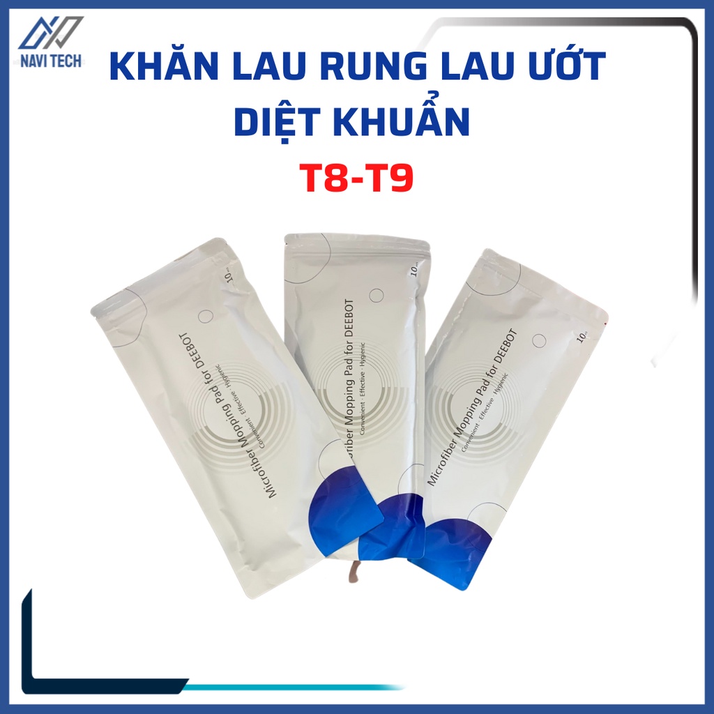 Túi 10 khăn lau rung ướt diệt Khuẩn Ecovacs chính hãng T8 Aivi – T8 Power - T9 Aivi – T9 –T9 max – T8aivi plus – t9 aivi