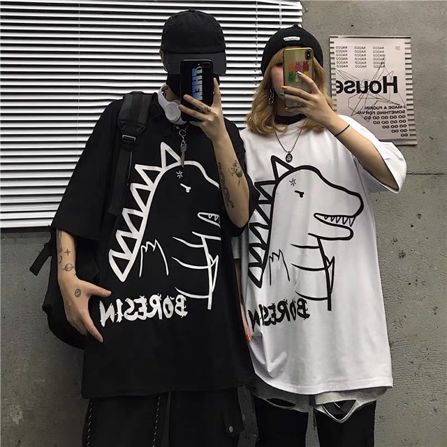 [Mã WASKT410K giảm 10K đơn 50K] Áo thun tay lỡ unisex Khủng Long Xinh, nam nữ ulzzang Wind | BigBuy360 - bigbuy360.vn