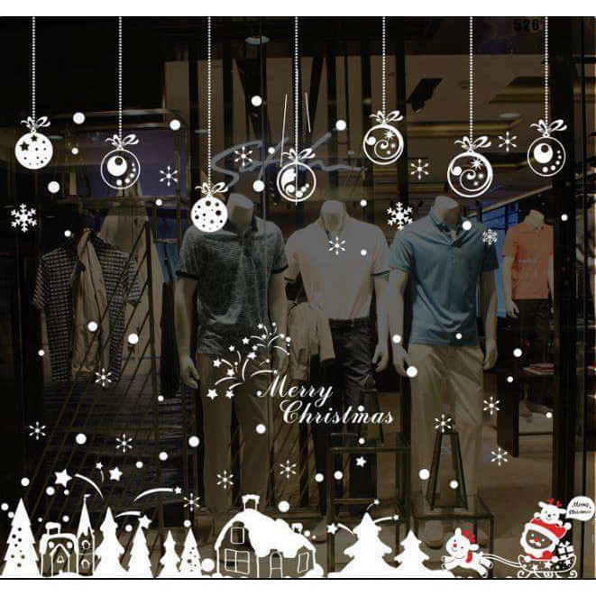 Decal dán tường chân tường và chuông noel trắng XL 803