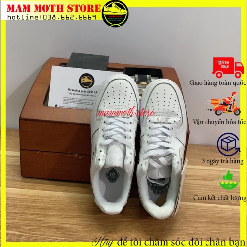 Giày thể thao sneakert full trắng bản trung hàng 11 cao cấp full size nam nữ SHOP MAMMOTH