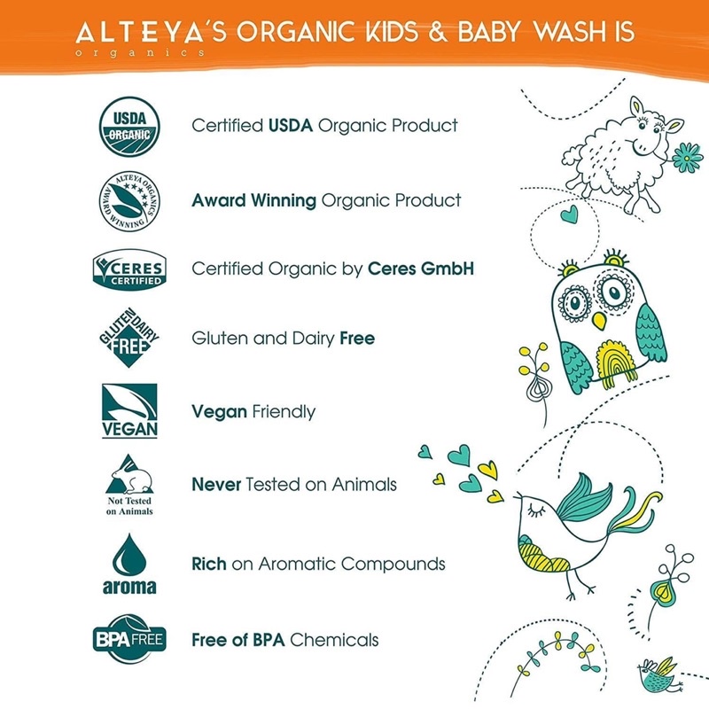 Sữa Tắm Gội Hữu Cơ Cho Bé Alteya Organics Baby Wash